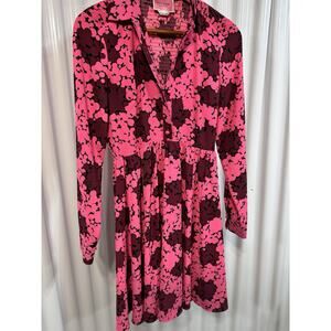 Kate Spade Bubble Dot Smocked Dress In Pink And Rhubarb Size 4